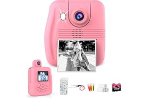 Kids Camera Instant Print Camera - Racazl Instant Camera for Kids, Toddler Video Camera Toy Christmas Birthday Gifts for Girl