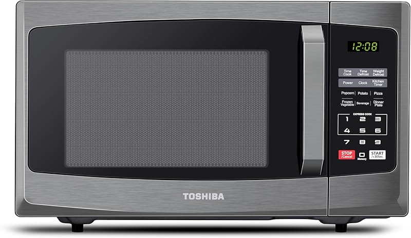 Toshiba 800W 23L Microwave Oven - Digital Display, Auto Defrost, Black