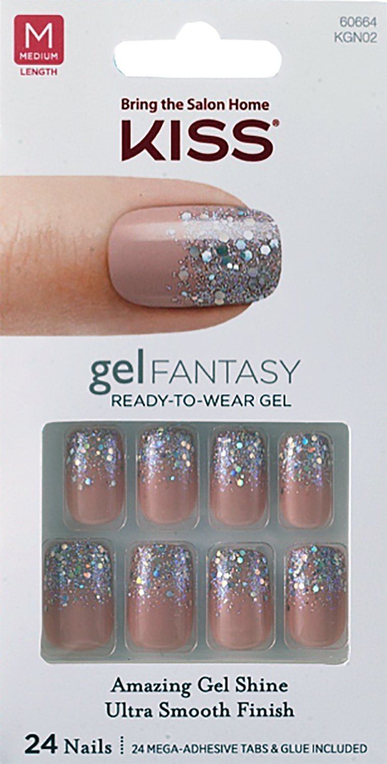 Kiss Nails GEL FANTASY "KGN05" (FRESHEN UP) Medium Design
