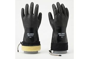 SHOWA TEMRES 282-02 Waterproof Insulated Winter Work Gloves, Breathable Polyurethane, Integrated Drawstring Gaiter Snow Cuff,