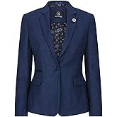 Womens Tweed Herringbone Trouser Navy Blue 1920s Vintage Classic Gatsby Blinders