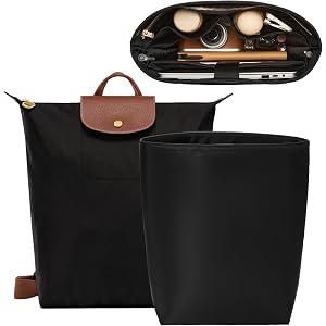 OAikor Soft Nylon Purse Organizer Insert for Longchamp Le Pliage M Backpack,Waterproof Lightweight with Laptop Compartment Lo