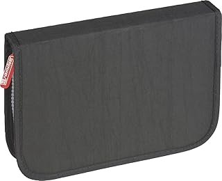 Brunnen 104918790 Schüler-Etui Crinkle (19,5 x 13,5 x 3,5 cm, 1 Klappen, schwarz unbefüllt bis auf Lineal 16 cm, Metalldoppelspitzer, Radiergummi)