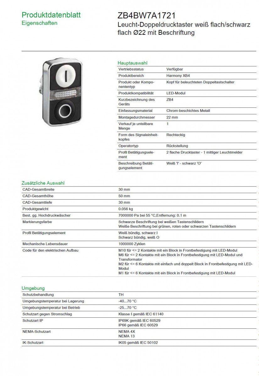 Amazon.com: Schneider Electric zb4bw7 a1721 actuador ...