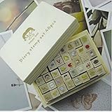 ONOR-Tech 40 Pcs Lovely Girl Wooden Rubber Stamp /DIY Diary Stamp Set