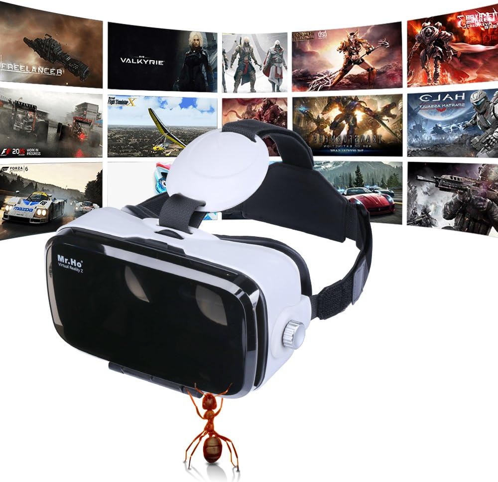 Mr. Ho 3D VR Casque de Réalité Virtuelle 3D Film et Jeux Vidéo Compatible avec 4.5"6.2