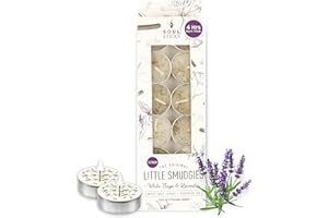 SOUL STICKS 12 Pack Little Smudgies Tealight Candles Smudge Candle for Cleansing House, Meditation, Chakra Healing | Made with Crystals and Herbs (White Sage & Lavender)