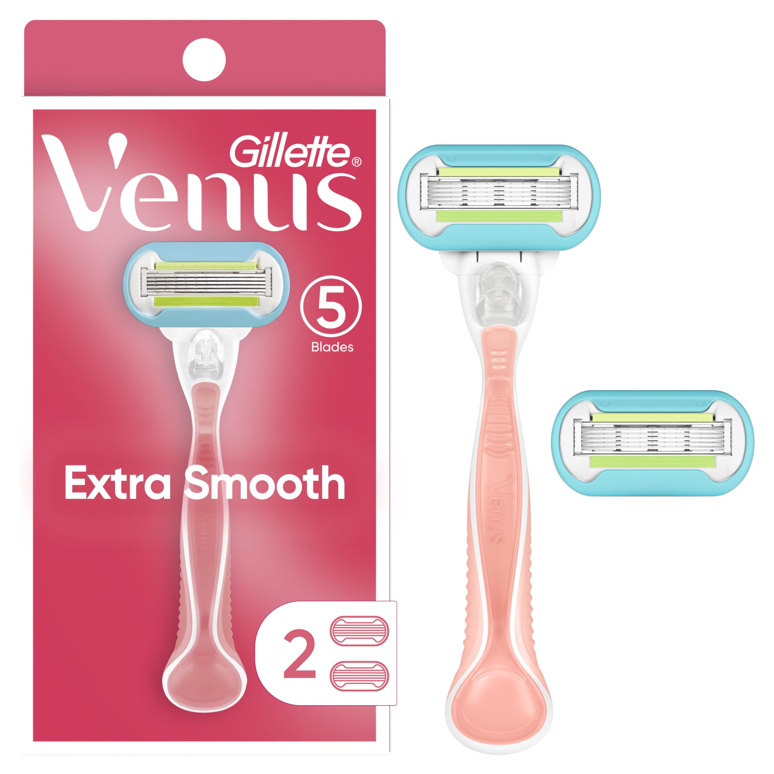 Venus Razor Side Mua Extra Smooth Razors for Women, 1 Venus Razor, 2 Razor Blade Refills ...