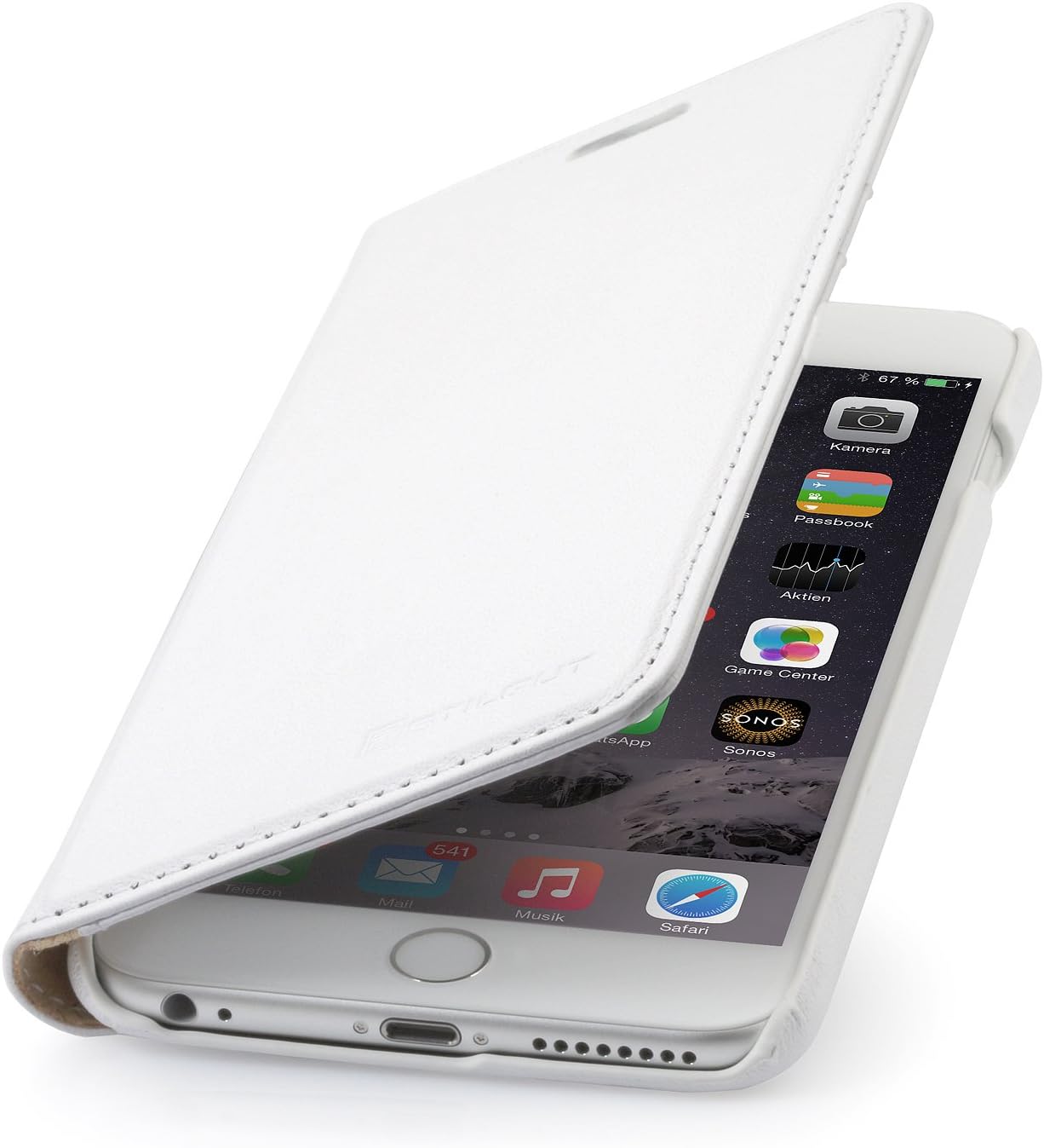 StilGut Slim Wallet Type Leather Case Compatible with iPhone 6Plus/6s Plus 5.5", White - Image 4