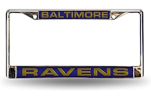 Rico Industries NFL Football Baltimore Ravens Purple Chrome Laser License Frame 12" x 6"
