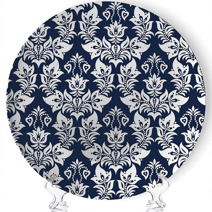 ALUONI Decorative Plate, Seamless Background from A Floral