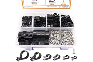 mankk 306PCS Cable Clips Wire Clips Assortment Kit Nylon Plastic R-Type Cable Clamps Wire Mounting Clips 6 Sizes 3/16'' 1/4''