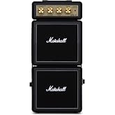 Marshall MS4 Battery-Powered Micro Electric Guitar Amplifier - Black | 1W 2 x 2" Speakers | Volume, Gain and Tone Controls | 9V Battery or AC-powered