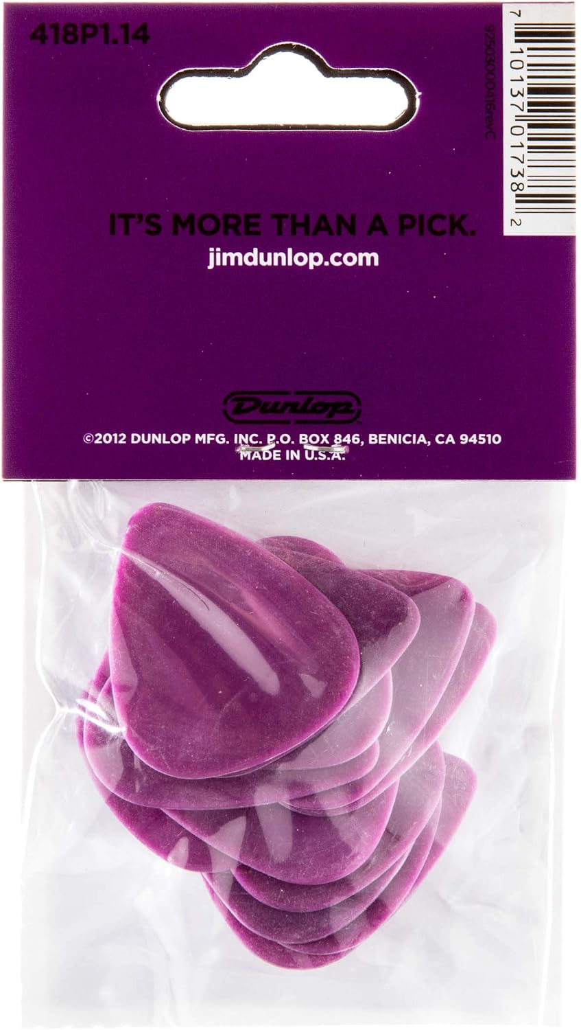 Jim Dunlop 418P1.14 Tortex Standard Player Pack (Pack of 12), Purple 1.14mm, 1.14mm - Image 4