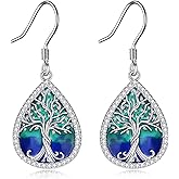 Tree of Life Sterling Silver Celtic Earrings with Enamel