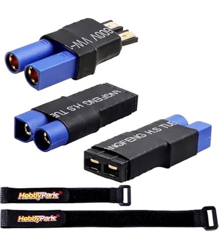 3-Pack T-Plug To EC5 Connector Adapters - Wireless Conversion For RC Cars & Lip Batteries