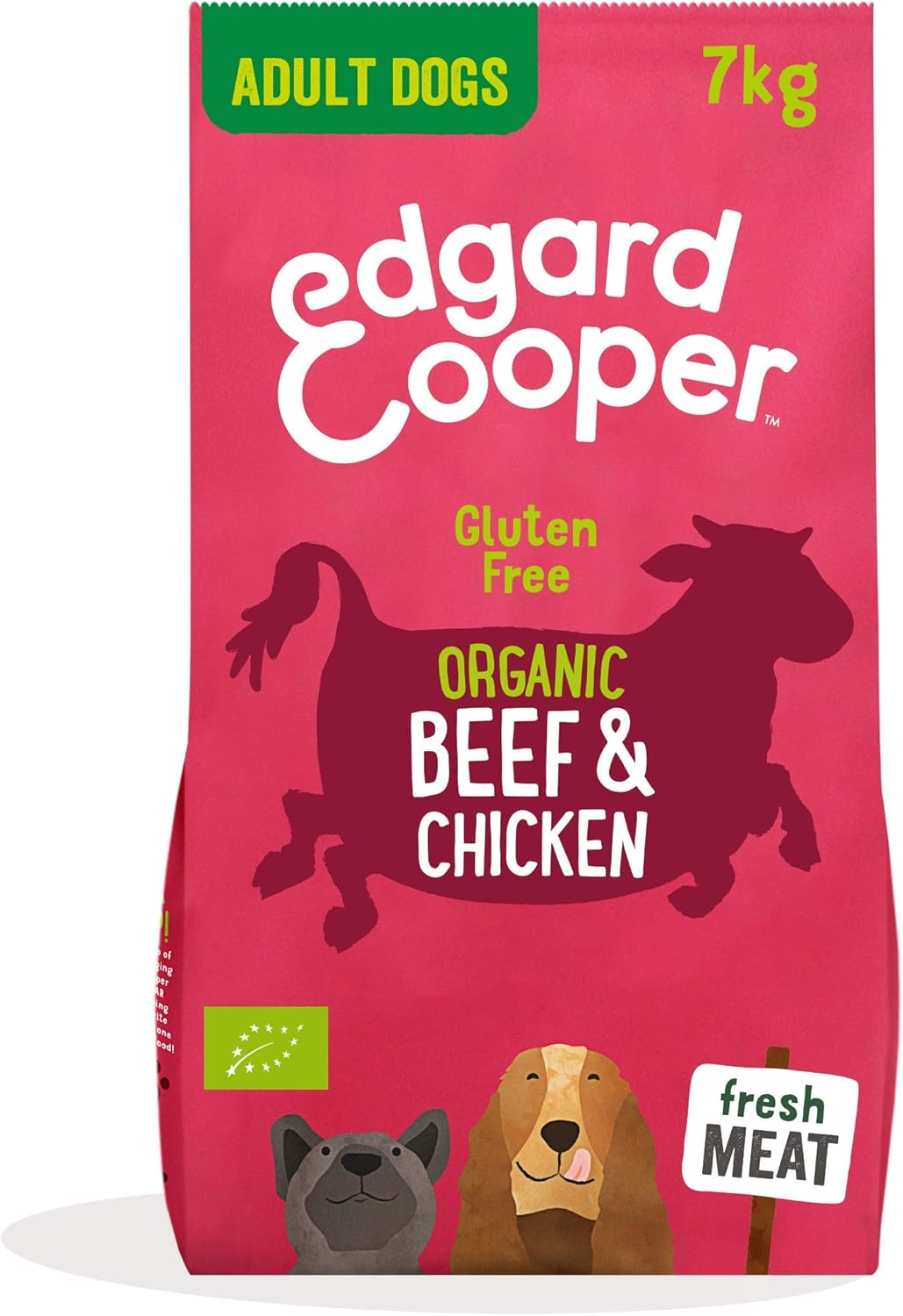 Edgard Cooper Organic Dry Dog Food, (Organic Beef, 7kg), Grain & Gluten Free, Joint & Bones Supplement for Dogs fresh meat