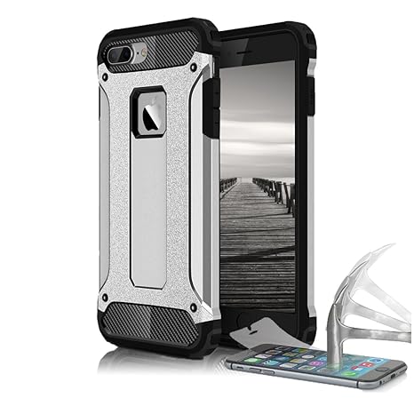 Passend für iPhone 5c Handyhülle Hart Full Cover Case Silber Outdoor Rugged