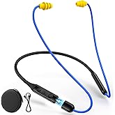 Bluetooth 6.0 Earplug Headphones with 40H Playtime & OSHA Compliant 29dB Noise Reduction Hearing Protection, Rechargeable Wireless Neckband Earbuds w/Mic, IPX6 Waterproof for Construction, Workshop