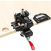 GOINGMAKE 3-Axis Concealed Hinge Jig Ultra with Extra Hinge Screw Hole Guide and Quick Clamp,Metal Cabinet Hinge Jig,35mm Cabinet Door Hinge Jig Drill Guide,Woodworking Cabinet Doors Mounting Tool