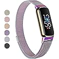 Vanjua Metal Band Compatible with Fitbit Luxe Bands, Stainless Steel Mesh Loop Adjustable Wristband Replacement Strap for Fitbit Luxe/Luxe Special Edition Fitness Tracker Women Men