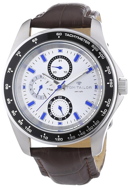 Tom Tailor Herren-Armbanduhr XL Analog Quarz Leder 5413302