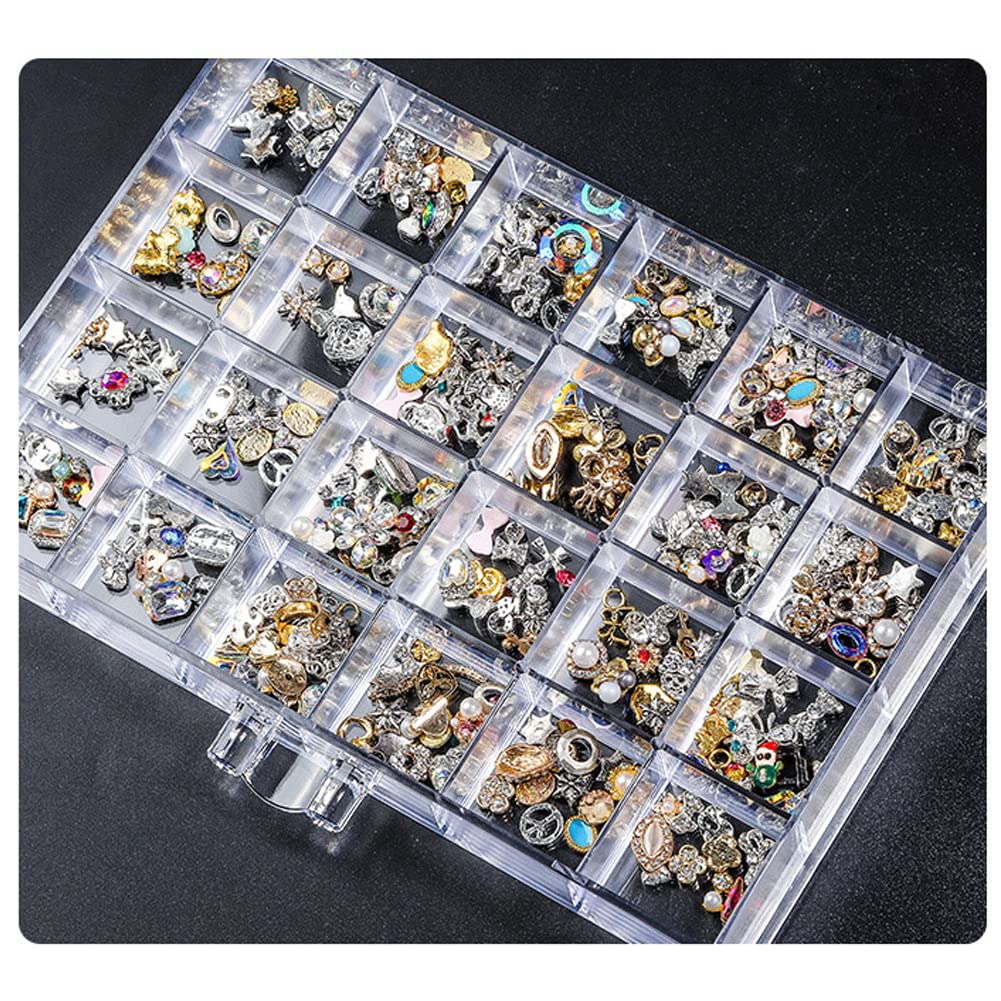 Compartment Storage Box 72 Grids Acrylic Organizer Box with 3 Drawers Storage Containers Transparent Organizer for Crafts Art Supply Painting Nail Tip Bead Earring Ring (Clear)