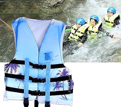 VAKHAR Professional Safety Life Jacket Vest Survival Suit with Whistle for Swimming Drifting Boating Kayaking Canoeing Water Sports