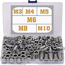 50 Pcs 304 Stainless Steel Rivet Nut M3 M4 M5 M6 M8 M10 M12 Flat Countersunk Rivet Nut Insert