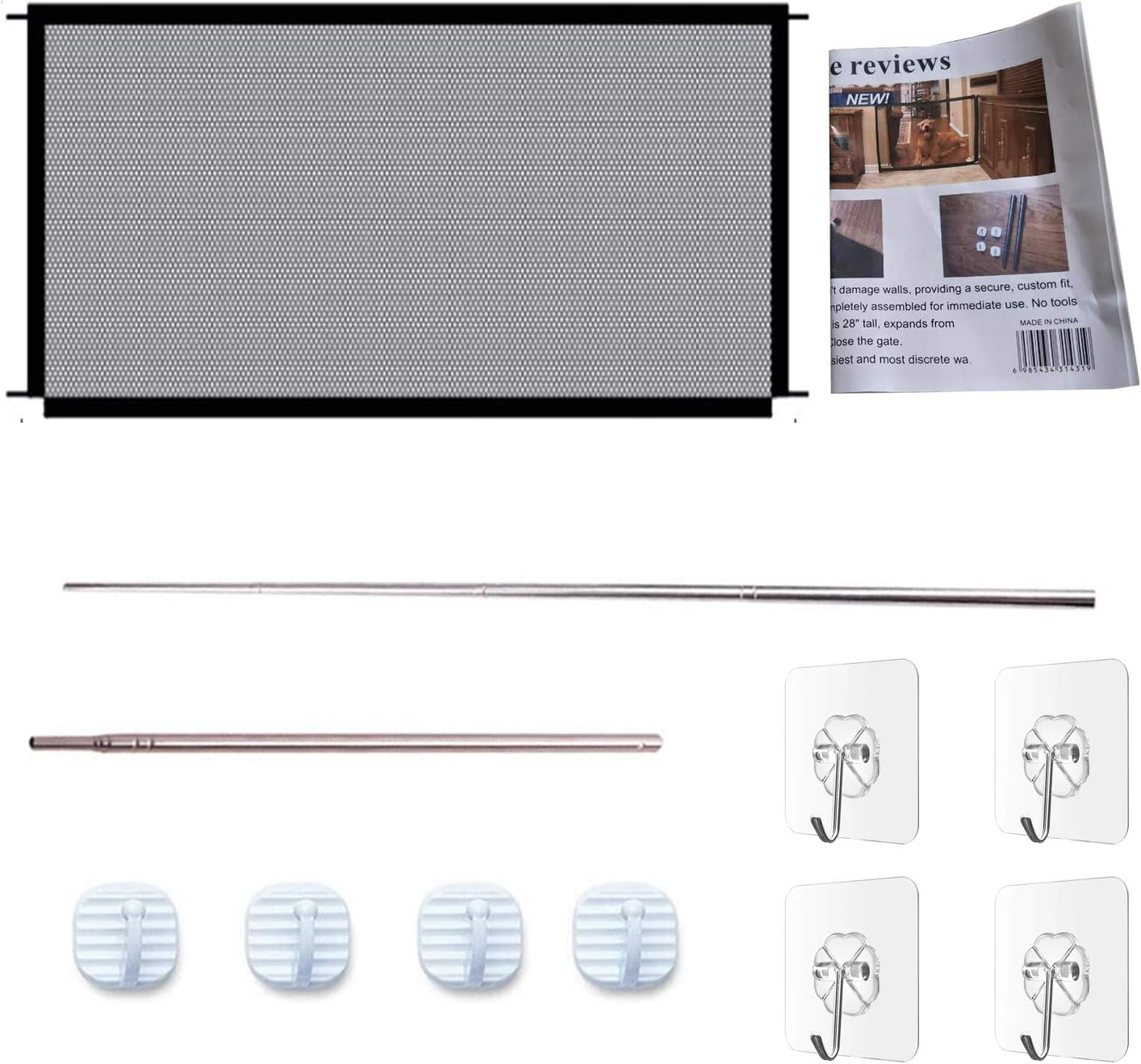 Magic Gate for Dogs 110x72cm Retractable Dog Gates Indoor Portable