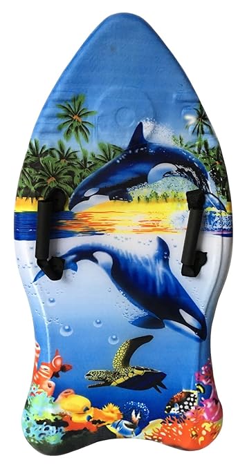 Idena 40311 - Surfboard mit Handschlaufen, Orca, ca. 93 cm
