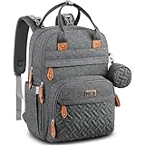 Diaper Bag Backpack, BabbleRoo Baby Nappy Changing Bags Multifunction Waterproof Travel Back Pack with Changing Pad & Strolle