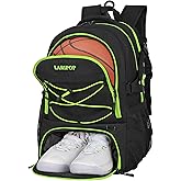 LARIPOP Basketball Backpack, Large Sports Bag with Ball Holder & Shoes Compartment, Basketball Bag for Soccer,Volleyball,