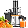 Juicer Machine, 1200W Juicer with 3" Feed Chute for Whole Fruits and Veg, Dual Speeds Centrifugal Juice Extractor, High Juice Yield, Full Copper Motor, Easy to Clean, BPA Free (Black)