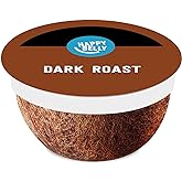 Amazon Brand - Happy Belly Dark Roast Compostable Coffee Pods, Compatible with K-Cup Brewer, 96 Count