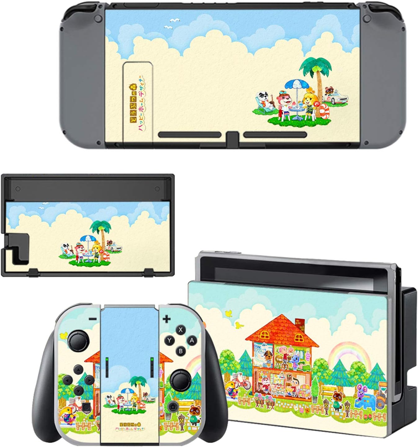 SHEAWA Screen Skin Protector Stickers Skins for Animal Crossing NEW Horizons for Switch NS Console Controller Stand Holder Accessories (2)