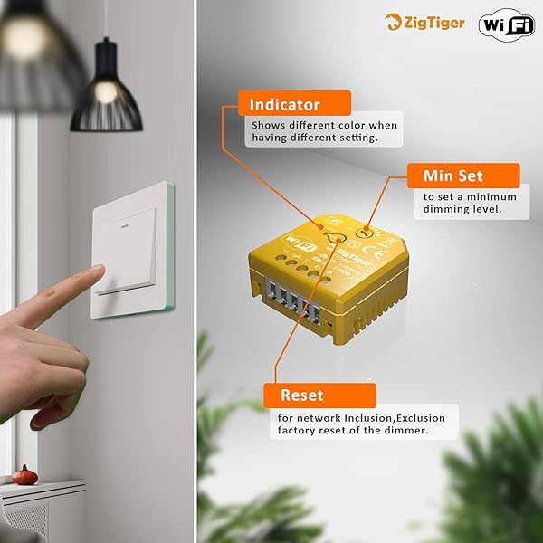 Zigtiger Wifi Unterputz Dimmer Aktor Dimmer Schalter Smart Dimmer Schalter Kompatibel mit AlexaGoogle Home 5250 W Unterputzdosen Drehdimmer fr Dimmbare LED und Halogen Leuchtmittel