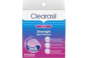 Clearasil Overnight Spot Patches, Advanced Healing Hydrocolloid Acne Pimple Treatment, Blemish Spot Stickers for Face, 18 count