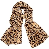 JewelryWe 大切な人や，彼氏・彼女へのプレゼント：ファッション アクセサリー さらさら レディース スカーフ アニマル柄 ストール ヒョウ柄 豹柄 [ギフトバッグを提供]