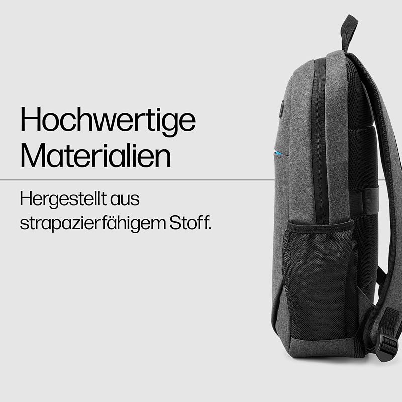 Prelude Laptoprucksack 15,6 Zoll – wasserabweisend, leicht & robust – Notebook Rucksack für Reisen, Business, Schule & Uni – gepolstert, mit Trolley-Gurt & Zubehörfächern – Grau