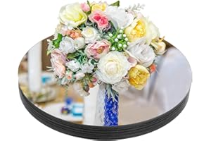 DIVINA VITAE 12Pcs Round Mirrors Centerpieces for Tables,7.87 Inch Acrylic Circle Mirrors Trays Plates for Centerpieces,Wedding Decorations, Baby Shower Party, Christmas Decorations, Wall Decor,2mm