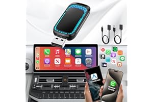 QUANLEX Apple CarPlay Wireless Adapter for iPhone, 2024 Upgrade 2 in 1 Wireless CarPlay and Android Auto Adapter, Auto-Connect, Thermal Vent Design, Car Play Wireless Adapter for Factory Wired CarPlay Car