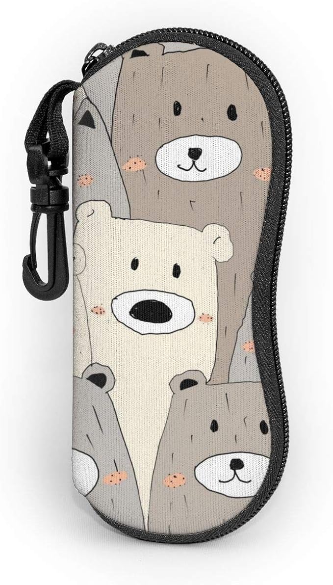Glasses Case Funny Fun Cute Bears Soft Sunglasses Eyeglasses Case Bag