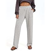PINSPARK Womens Straight Leg Sweatpants Casual Athletic Workout Pants Stretch Soft Lounge Pants with Pockets