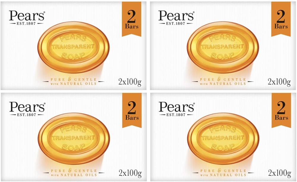 PEARS Pears Transparent Soap 2x100g 4 Pack 8 Bars