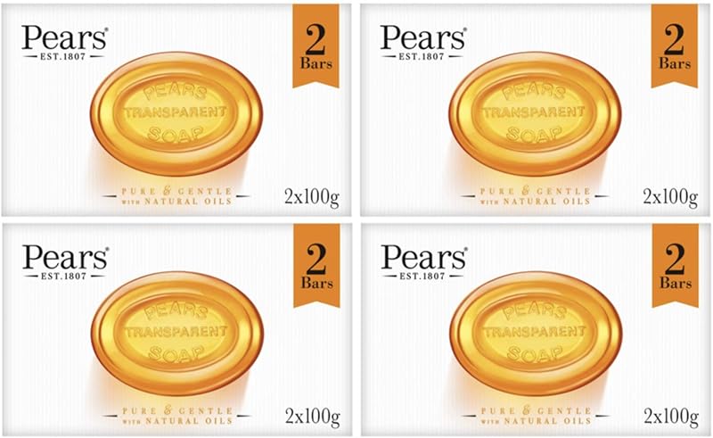 PEARS Pears Transparent Soap 2x100g 4 Pack 8 Bars