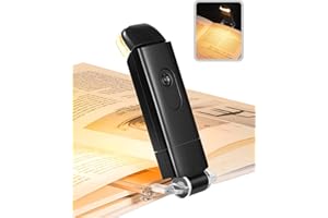 DEWENWILS Book Light, Amber Warm Clip On LED with 3 Adjustable Brightness for Eye Protection, Rechargeable USB Long Lasting Reading Light, Gifts for Bookworms, Kids (Black)