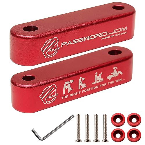 Red Aluminum Billet Bonnet Hood Vent Spacer Riser Kit For