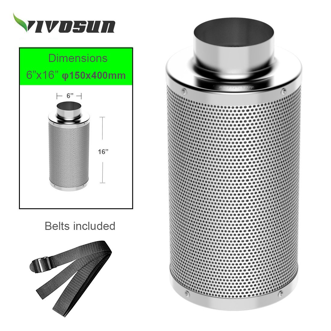 VIVOSUN 6 Inch Air Carbon Filter Odor Control with Australia Virgin