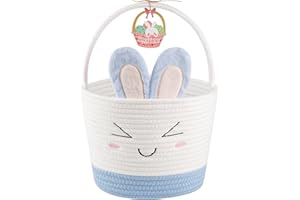 OIASKET Easter Baskets for Kids, Bluey Woven Rope Personalized Easter Basket Empty with Handle, Baby Egg Easter Baskets for Boys, Girls, Toddler, Babies, Infant, Gift Basket